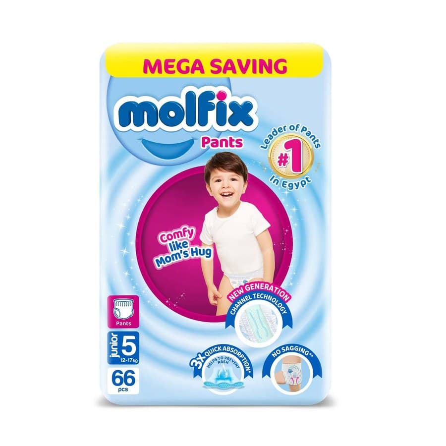 حفاضات Molfix Pants جونيور مقاس 5 - 44 قطعة